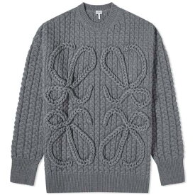 【★スーパーSALE★6/11深夜2時迄】ロエベ 灰色 グレー メンズ 【 LOEWE KNIITED ANAGRAM JUMPER / DARK GREY MELANGE 】 メンズファッション トップス ニット セーター