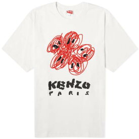 ケンゾー Tシャツ 白色 ホワイト メンズ 【 KENZO DRAWN VARSITY TEE / OFF WHITE 】 メンズファッション トップス カットソー