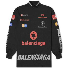 バレンシアガ スリーブ Tシャツ 黒色 ブラック 長袖 メンズ 【 BALENCIAGA LONG SLEEVE LEAGUE T-SHIRT / BLACK 】 メンズファッション トップス カットソー