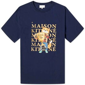 メゾンキツネ フォックス チャンピオン Tシャツ 紺色 ネイビー メンズ 【 MAISON KITSUNE MAISON KITSUNE FOX CHAMPION REGULAR T-SHIRT / NAVY 】 メンズファッション トップス カットソー