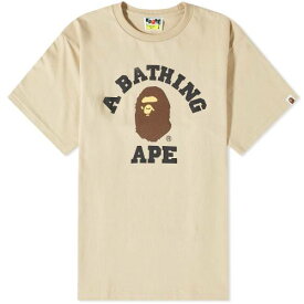 アベイシングエイプ カレッジ Tシャツ ベージュ メンズ 【 A BATHING APE A BATHING APE COLLEGE T-SHIRT / BEIGE 】 メンズファッション トップス カットソー