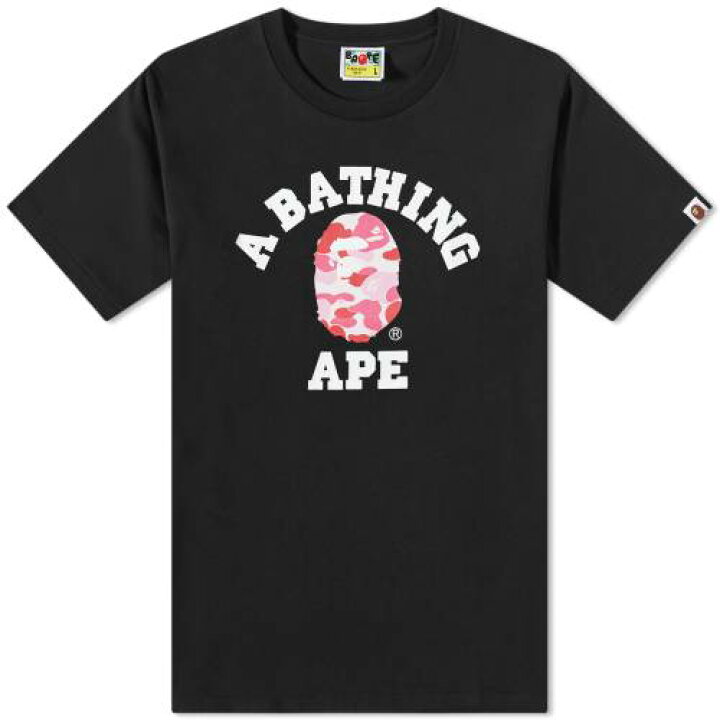 楽天市場】アベイシングエイプ カモ柄 カレッジ Tシャツ 黒色 ブラック  