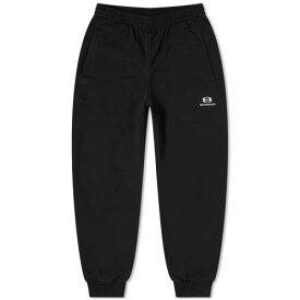 バレンシアガ ロゴ スリム ロングタイツ 黒色 ブラック 白色 ホワイト & メンズ 【 BALENCIAGA LOGO SLIM SWEATPANTS / BLACK & WHITE 】 メンズファッション ズボン パンツ