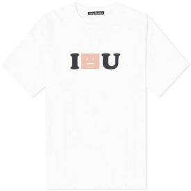 【★スーパーSALE★6/11深夜2時迄】アクネストゥディオズ Tシャツ 白色 ホワイト メンズ 【 ACNE STUDIOS ACNE STUDIOS EXFORD I FACE U T-SHIRT / OPTIC WHITE 】 メンズファッション トップス カットソー