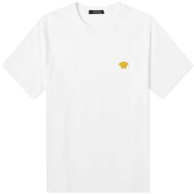 【★スーパーSALE★6/11深夜2時迄】ヴェルサーチェ Tシャツ 白色 ホワイト メンズ 【 VERSACE EMBROIDERED MEDUSA TEE / WHITE 】 メンズファッション トップス カットソー