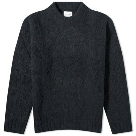 ノースプロジェクツ クルー ニット 紺色 ネイビー メンズ 【 NORSE PROJECTS NORSE PROJECTS RASMUS RELAXED FLAME ALPACA CREW KNIT / NAVY 】 メンズファッション トップス セーター