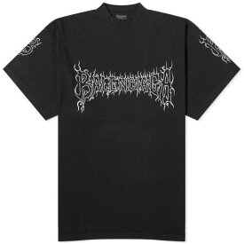 バレンシアガ Tシャツ 黒色 ブラック 白色 ホワイト & メンズ 【 BALENCIAGA DARKWAVE TEE / BLACK & WHITE 】 メンズファッション トップス カットソー