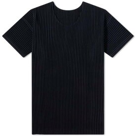 Tシャツ 紺色 ネイビー PLISSé メンズ 【 HOMME PLISSé ISSEY MIYAKE HOMME ISSEY MIYAKE PLEATED T-SHIRT / NAVY 】 メンズファッション トップス カットソー