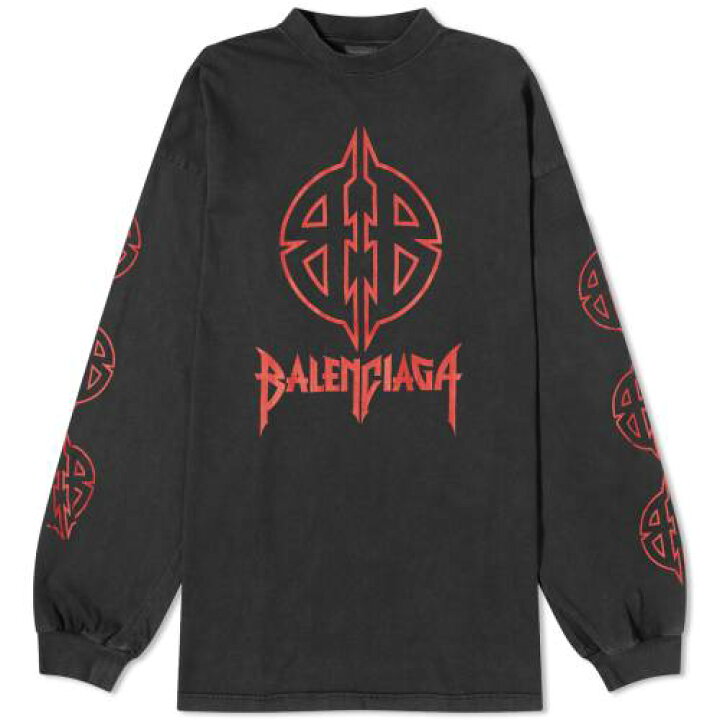 楽天市場】バレンシアガ スリーブ メタル Tシャツ 黒色 ブラック 赤 