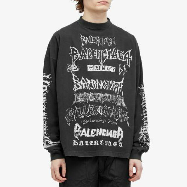 楽天市場】バレンシアガ メタル ロゴ スリーブ Tシャツ 黒色 ブラック 