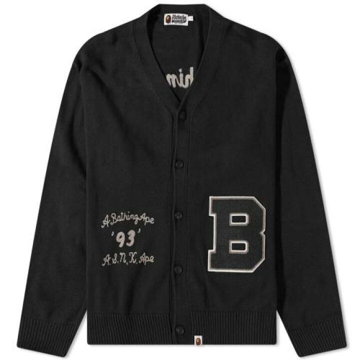 楽天市場】アベイシングエイプ ニット カーディガン 黒色 ブラック 