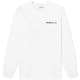 【★スーパーSALE★6/11深夜2時迄】ミキミユキゾク スリーブ Tシャツ 白色 ホワイト 長袖 メンズ 【 MKI LONG SLEEVE PHONETIC T-SHIRT / WHITE 】 メンズファッション トップス カットソー