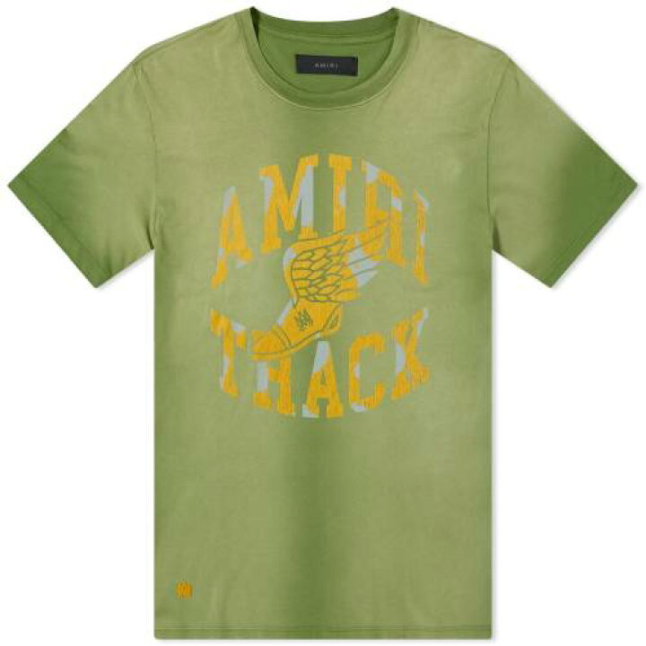AMIRI ロゴプリント Tシャツ オリーブ グリーン カーキ
