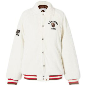 【★スーパーSALE★6/11深夜2時迄】アベイシングエイプ カレッジ ジャケット アイボリー レディース 【 A BATHING APE A BATHING APE COLLEGE BOA VARSITY JACKET / IVORY 】