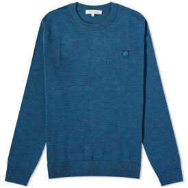 メゾンキツネ フォックス クルー ニット メンズ 【 MAISON KITSUNE MAISON KITSUNE TONAL FOX HEAD PATCH CREW KNIT / SAPPHIRE 】 メンズファッション トップス セーター