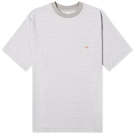 ストライプ Tシャツ 灰色 グレー 白色 ホワイト & メンズ 【 DANTON FINE STRIPE T-SHIRT / GREY & WHITE 】 メンズファッション トップス カットソー