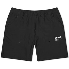 【★スーパーSALE★6/11深夜2時迄】ナイロン ショーツ ハーフパンツ 黒色 ブラック メンズ 【 PAREL STUDIOS PAREL STUDIOS SAANA NYLON SHORTS / BLACK 】 メンズファッション ズボン