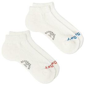 【★スーパーSALE★6/11深夜2時迄】靴下 白色 ホワイト 2個入 メンズ 【 ROSTERSOX HAVE A NICE DAY ANKLE SOCKS - 2 PACK / WHITE 】 インナー 下着 ナイトウエア レッグ