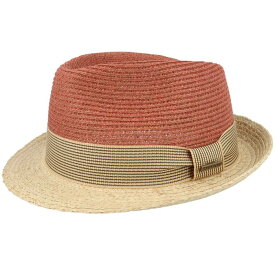 ステットソン Stetson 【 Toyo/Raffia Peach/Natural Trilby Straw Hat Men Beige, Orange 】 バッグ 小物 ブランド雑貨 帽子 メンズ帽子 ハット メンズ orange 橙・オレンジ