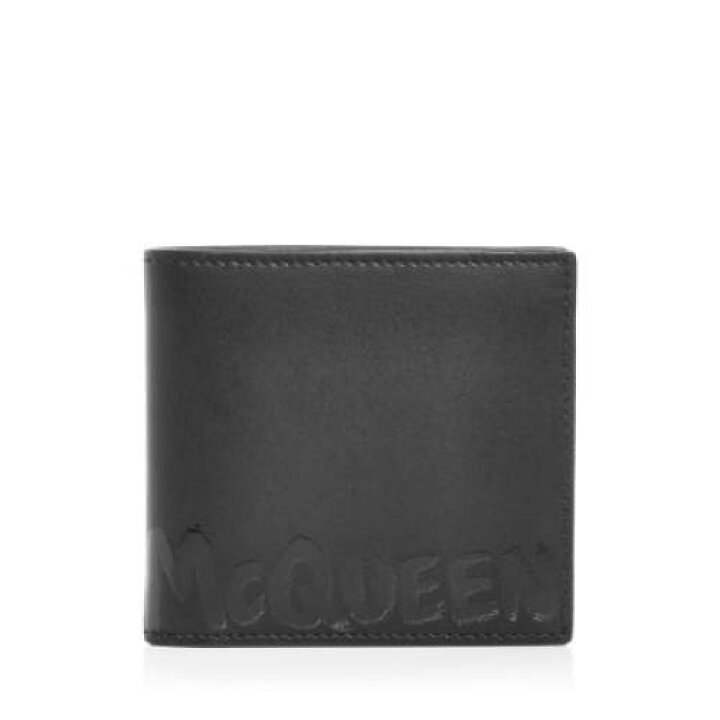 楽天市場 アレキサンダーマックイーン ロゴ レザー 財布 黒色 ブラック メンズ Alexander Mcqueen Graffiti Logo Leather Bifold Wallet Black スニケス