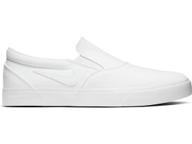 ナイキ エスビー 白色 ホワイト 黒色 ブラック スニーカー メンズ 【 NIKE SB CHARGE SLIP WHITE / WHITE WHITE BLACK WHITE 】