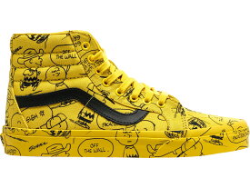 ヴァンズ バンズ スケートハイ 茶色 ブラウン 黄色 イエロー 黒色 ブラック スニーカー メンズ 【 VANS SK8-HI PEANUTS CHARLIE BROWN / YELLOW BLACK 】