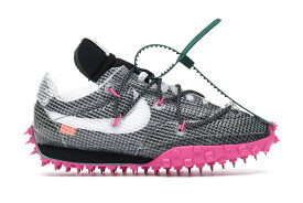 ナイキ ワッフル オフホワイト 黒色 ブラック レーザー 白色 ホワイト WOMEN'S スニーカー レディース 【 NIKE WAFFLE RACER OFF-WHITE BLACK (WOMEN'S) / BLACK LASER FUCHSIA WHITE 】