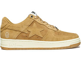 ベイプ ベージュ スエード スウェード 白色 ホワイト 銀色 シルバー スニーカー メンズ 【 BAPE A BATHING APE STA BEIGE SUEDE / BEIGE WHITE SILVER 】