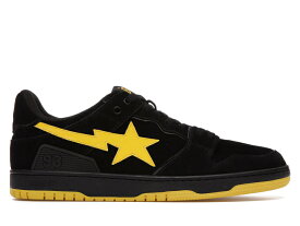 ベイプ 黒色 ブラック 黄色 イエロー スニーカー メンズ 【 BAPE A BATHING APE SK8 STA BLACK ELECTRIC YELLOW / BLACK ELECTRIC YELLOW 】