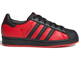 アディダス スーパースター コア 黒色 ブラック 赤 レッド SPIDERMAN: 【 ADIDAS SUPERSTAR SPIDER-MAN: MILES MORALES (GS) / CORE BLACK CORE BLACK RED 】 キッズ ベビー マタニティ スニーカー