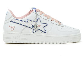 ベイプ 白色 ホワイト ピンク 青色 ブルー WOMEN'S スニーカー レディース 【 BAPE A BATHING APE STA BAPY WHITE PINK (WOMEN'S) / WHITE PINK BLUE 】