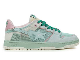 ベイプ 緑 グリーン ピンク 白色 ホワイト WOMEN'S スニーカー レディース 【 BAPE A BATHING APE SK8 STA BAPY MINTY GREEN (WOMEN'S) / MINTY GREEN PINK WHITE 】