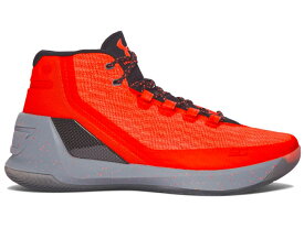 カリー 赤 レッド 橙 オレンジ 銀色 スチール 黒色 ブラック アンダーアーマー スニーカー メンズ 【 UNDER ARMOUR UA CURRY 3 RED HOT SANTA / ORANGE STEEL BLACK 】