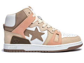 ベイプ 茶色 ブラウン 白色 ホワイト スニーカー メンズ 【 BAPE A BATHING APE STA 93 HI BROWN / BROWN WHITE TAN 】