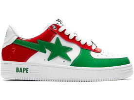 ベイプ 白色 ホワイト 緑 グリーン 赤 レッド スニーカー ユニセックス 【 BAPE A BATHING APE STA ITALY / WHITE GREEN RED 】 メンズ