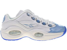 リーボック クエスチョン パテント カロライナ 白色 ホワイト 青色 ブルー 【 REEBOK QUESTION LOW PATENT TOE CAROLINA (GS) / WHITE BLUE ICE 】 キッズ ベビー マタニティ スニーカー