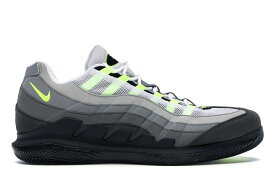 ナイキ コート マックス 黒色 ブラック エアマックス スニーカー メンズ 【 NIKE COURT VAPOR RF AIR MAX 95 NEON / BLACK VOLT MEDIUM ASH DARK 】