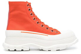 アレキサンダーマックイーン ブーツ 橙 オレンジ 白色 ホワイト WOMEN'S スニーカー レディース 【 ALEXANDER MCQUEEN ALEXANDER MCQUEEN TREAD SLICK BOOT BURNT ORANGE WHITE (WOMEN'S) / BURNT ORANGE WHITE 】