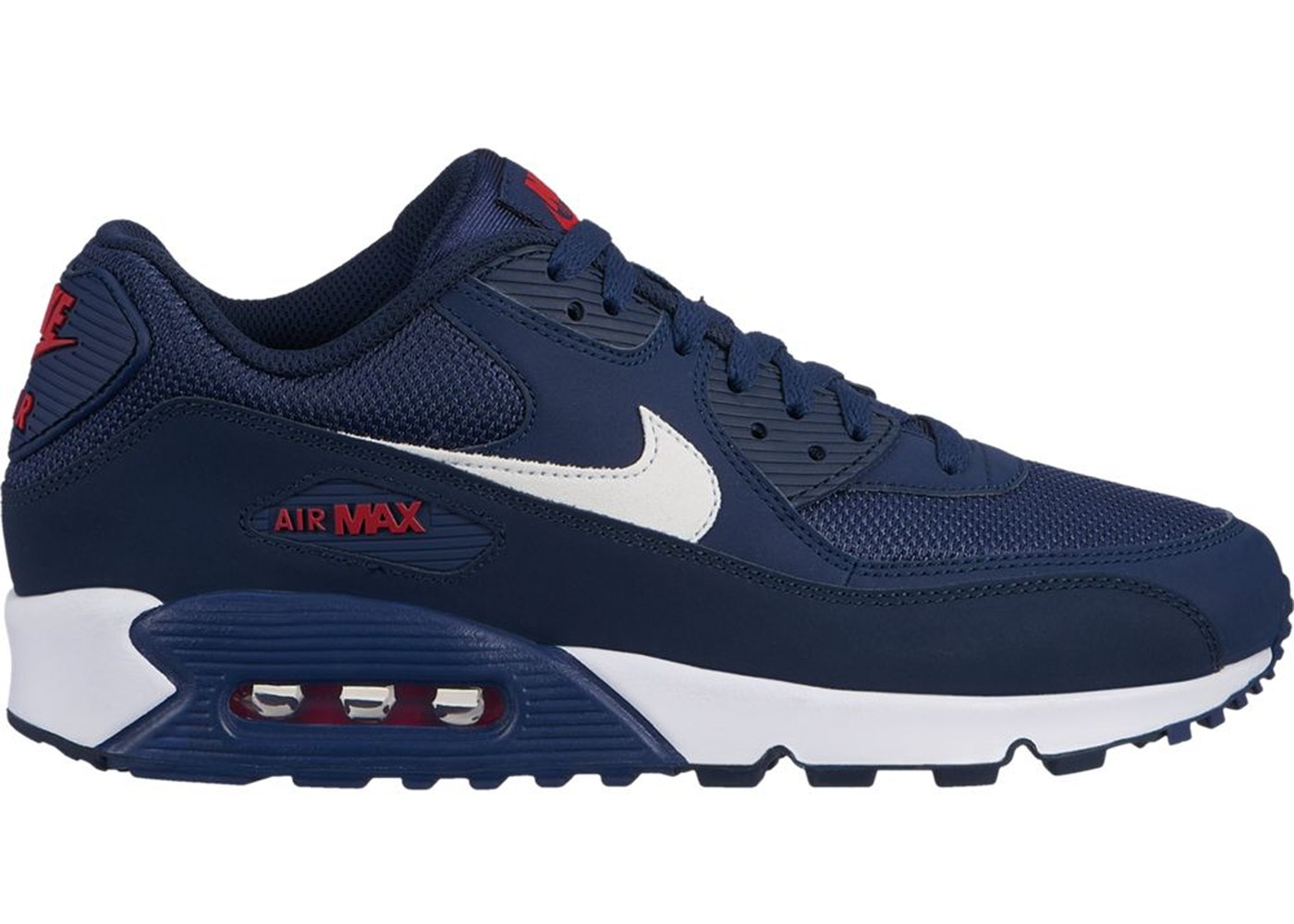 navy blue and red air max 90