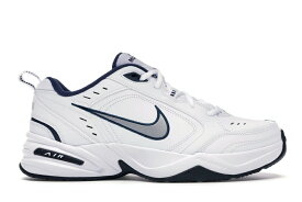 ナイキ モナーク 白色 ホワイト 紺色 ネイビー 銀色 シルバー スニーカー メンズ 【 NIKE AIR MONARCH IV WHITE NAVY / WHITE METALLIC SILVER 】