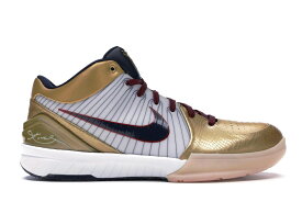 ナイキ コービー ゴールド 白色 ホワイト 赤 レッド スニーカー メンズ 【 NIKE KOBE 4 GOLD MEDAL / WHITE DARK OBSIDIAN VARSITY RED 】