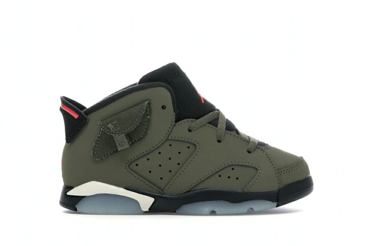楽天市場 ナイキ ジョーダン Jordan トラヴィススコット 赤ちゃん 6 Retro Baby Medium Olive Blacksailuniversity Red スニケス