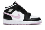 ナイキ ジョーダン ミッド 白色 ホワイト 黒色 ブラック ピンク 【 JORDAN 1 MID WHITE BLACK LIGHT ARCTIC PINK (GS) / WHITE BLACK LIGHT ARCTIC PINK 】 キッズ ベビー マタニティ スニーカー