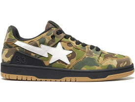 ベイプ カモ柄 緑 グリーン 黒色 ブラック スニーカー メンズ 【 BAPE A BATHING APE SK8 STA ABC CAMO GREEN / GREEN BLACK GUM 】