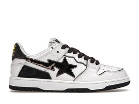 ベイプ 白色 ホワイト 銀色 シルバー スニーカー メンズ 【 BAPE A BATHING APE SK8 STA WHITE SILVER / WHITE SILVER 】