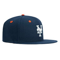 ニューエラ New Era 【 59Fifty New York Mets Hat Men Navy / White / Orange 】 メッツ メンズ 紺色 ネ…