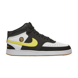 ナイキ コート ミッド 黒色 ブラック 白色 ホワイト 茶色 ブラウン 'GO SMILE' スニーカー メンズ NIKE COURT VISION MID THE EXTRA / BLACK WHITE GUM LIGHT BROWN