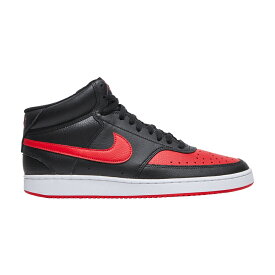 ナイキ コート ミッド 黒色 ブラック 赤 レッド 白色 ホワイト 'BRED' スニーカー メンズ NIKE COURT VISION MID / BLACK UNIVERSITY RED WHITE