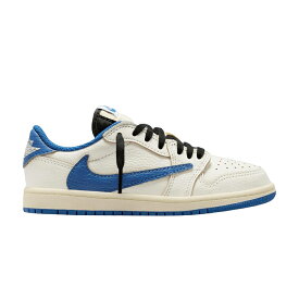 ナイキ 黒色 ブラック 青色 ブルー エアジョーダン トラヴィススコット 'SAIL BLUE' ジュニア キッズ AIR JORDAN FRAGMENT DESIGN X TRAVIS SCOTT AIR JORDAN 1 RETRO LOW OG SP PS MILITARY / SAIL BLACK MUSLIN MILITARY BLUE