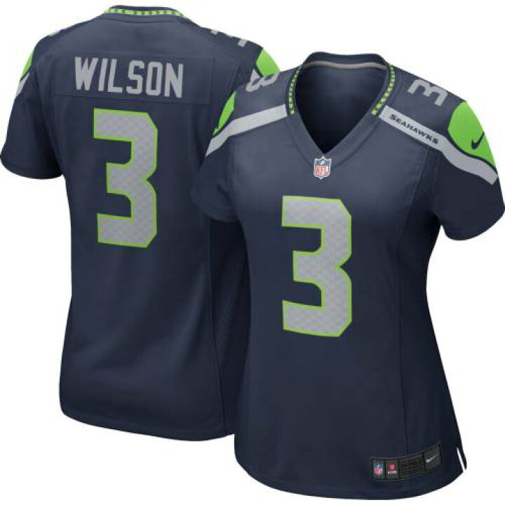 18117円 流行に NFL Gameジャージ ラッセル ウィルソン シーホークス ネイビー Nike Russell Wilson Seattle Seahawks Navy Game Jersey